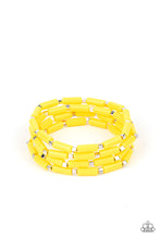 Load image into Gallery viewer, Radiantly Retro- Yellow and Silver Bracelets- Paparazzi Accessories