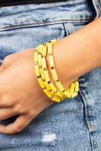 Load image into Gallery viewer, Radiantly Retro- Yellow and Silver Bracelets- Paparazzi Accessories