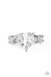 Romantic Reverie- White and Silver Ring- Paparazzi Accessories