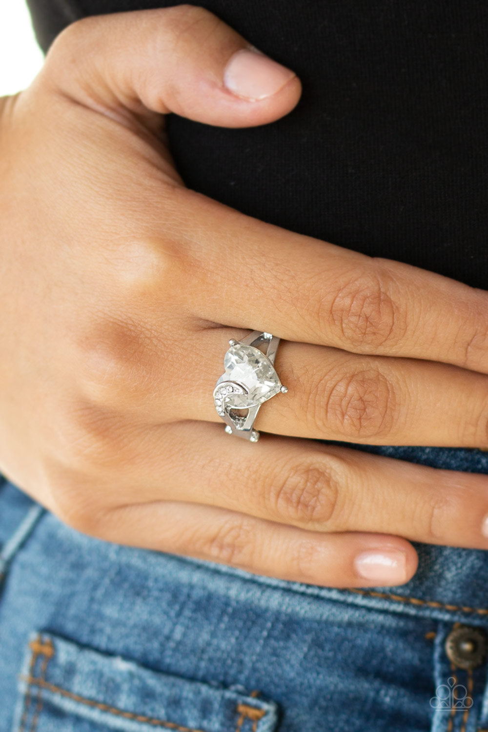 Romantic Reverie- White and Silver Ring- Paparazzi Accessories