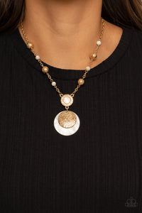 SEA The Sights- White and Gold Necklace- Paparazzi Accessories
