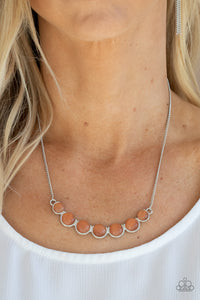 Serenely Scalloped- Orange and Silver Necklace- Paparazzi Accessories