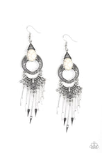 Load image into Gallery viewer, Southern Spearhead- White and Silver Earrings- Paparazzi Accessories