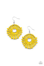 Load image into Gallery viewer, SPOKE Too Soon- Yellow and Silver Earrings- Paparazzi Accessories