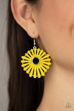 Load image into Gallery viewer, SPOKE Too Soon- Yellow and Silver Earrings- Paparazzi Accessories