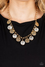 Load image into Gallery viewer, Spot On Sparkle- White and Gold Necklace- Paparazzi Accessories