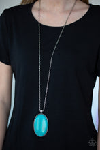 Load image into Gallery viewer, Stone Stampede- Blue and Silver Necklace- Paparazzi Accessories