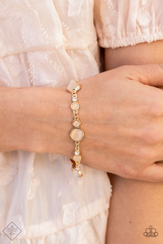 Storybook Beam- White and Gold Bracelet- Paparazzi Accessories