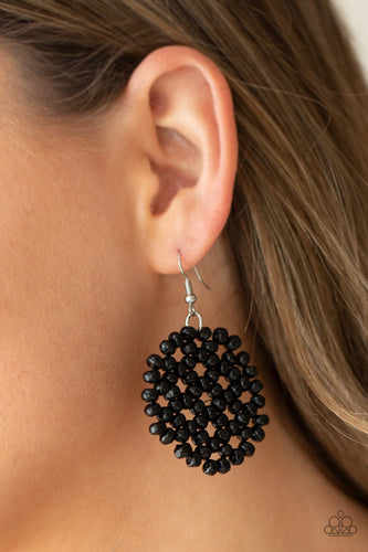 Summer Escapade- Black and Silver Earrings- Paparazzi Accessories