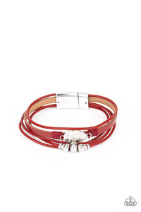 Tahoe Tourist- Red and Silver Bracelet- Paparazzi Accessories