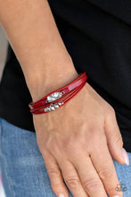 Load image into Gallery viewer, Tahoe Tourist- Red and Silver Bracelet- Paparazzi Accessories