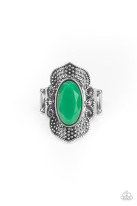 Taj Mahal Trendsetter- Green and Silver Ring- Paparazzi Accessories