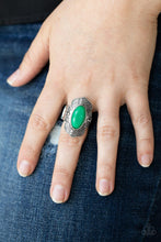 Load image into Gallery viewer, Taj Mahal Trendsetter- Green and Silver Ring- Paparazzi Accessories