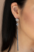 Load image into Gallery viewer, Tassel Twinkle- White and Gunmetal Earrings- Paparazzi Accessories