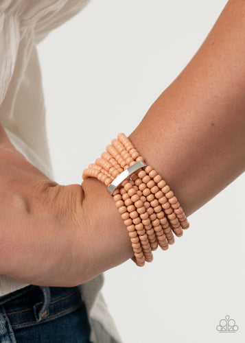 Thank Me LAYER- Orange and Silver Bracelet- Paparazzi Accessories