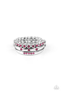 The Next Level- Pink and Silver Ring- Paparazzi Accessories