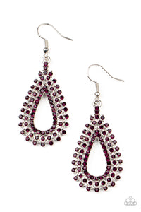 The Works- Purple and Silver Earrings- Paparazzi Accessories