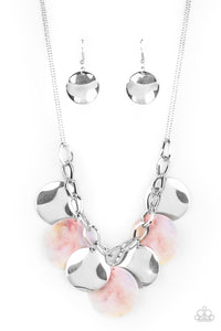 Tie Dye Drama- Multicolored Silver Necklace- Paparazzi Accessories