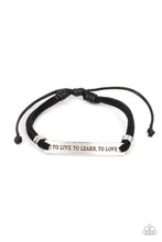 Load image into Gallery viewer, To Live, To Learn, To Love- Black and Silver Bracelet- Paparazzi Accessories