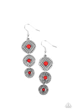 Load image into Gallery viewer, Totem Temptress- Red and Silver Earrings- Paparazzi Accessories