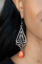 Load image into Gallery viewer, Transcendent Trendsetter- Orange and Silver Earrings- Paparazzi Accessories