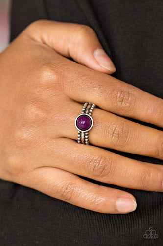 TREK and Field- Purple and Silver Ring- Paparazzi Accessories