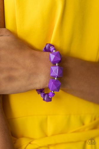 Trendsetting Tourist- Purple and Silver Bracelet- Paparazzi Accessories