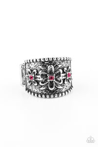 Tropical Nights- Pink and Silver Ring- Paparazzi Accessories