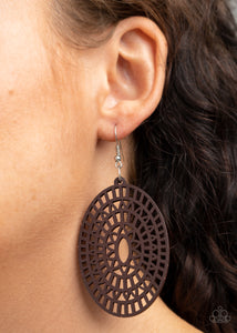 Tropical Retreat- Brown and Silver Earrings- Paparazzi Accessories