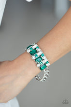 Load image into Gallery viewer, Urban Crest- Green and Silver Bracelet- Paparazzi Accessories