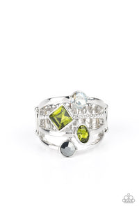 Urban Meditation- Green and Silver Ring- Paparazzi Accessories