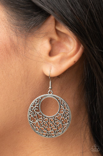 Vineyard Romance- Silver Earrings- Paparazzi Accessories
