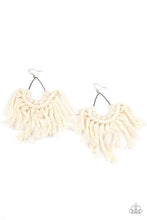 Load image into Gallery viewer, Wanna Piece Of MACRAME- White and Silver Earrings- Paparazzi Accessories