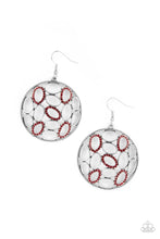 Load image into Gallery viewer, Watch OVAL Me- Red and Silver Earrings- Paparazzi Accessories