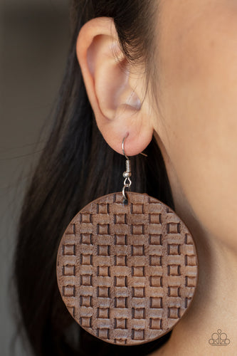 WEAVE Me Out Of It- Brown Earrings- Paparazzi Accessories