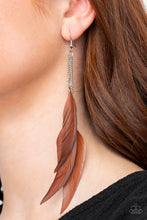 Load image into Gallery viewer, West Side Western- Brown and Silver Earrings- Paparazzi Accessories