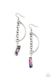 Yin To My Yang- Multicolored Silver Earrings- Paparazzi Accessories