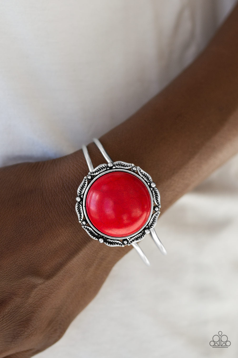 Mojave Harvest- Red and Silver Bracelet- Paparazzi Accessories