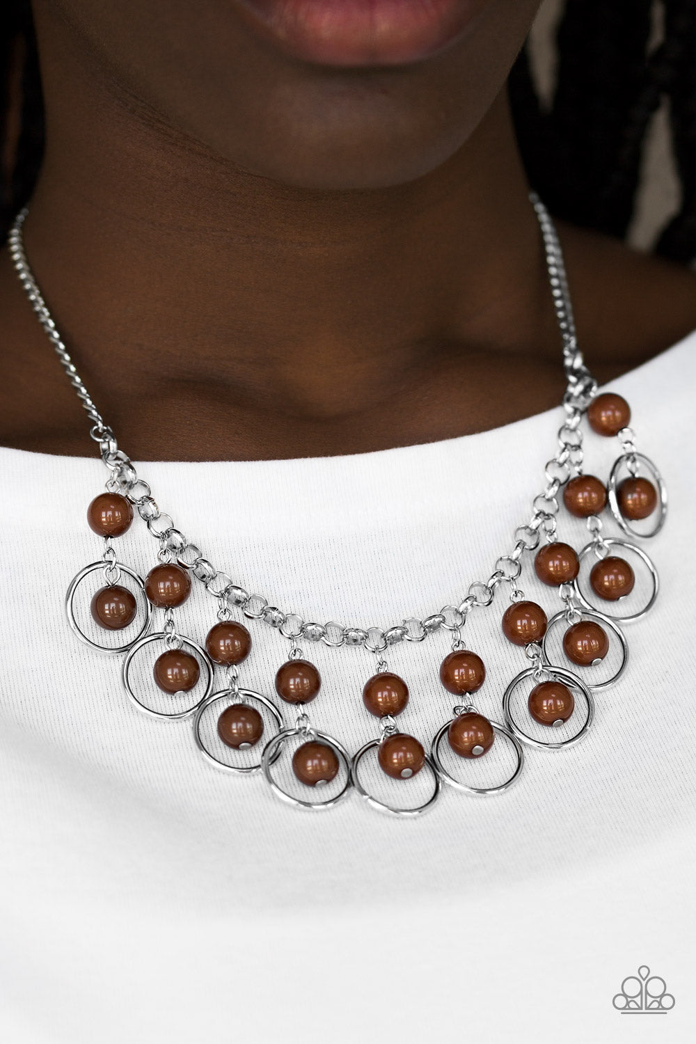 Really Rococo- Brown and Silver Necklace- Paparazzi Accessories