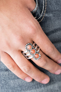Rio Trio- Orange and Silver Ring- Paparazzi Accessories