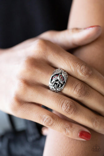 Rose Garden Refinement - Red and Silver Ring- Paparazzi Accessories