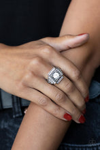 Load image into Gallery viewer, Polished Pantheon - White and Silver Ring- Paparazzi Accessories