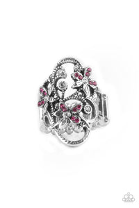 Flirtatiously Flowering - Pink and Silver Ring- Paparazzi Accessories