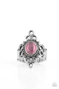 Mystical Mystique - Pink and Silver Ring- Paparazzi Accessories