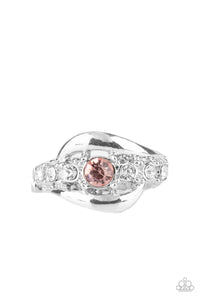 Graceful Gallantry - Pink and Silver Ring- Paparazzi Accessories