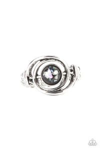 Celestial Karma - Black and Silver Ring- Paparazzi Accessories