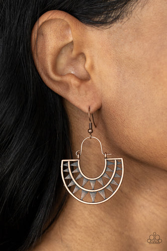 Solar Surge - Copper Earrings- Paparazzi Accessories