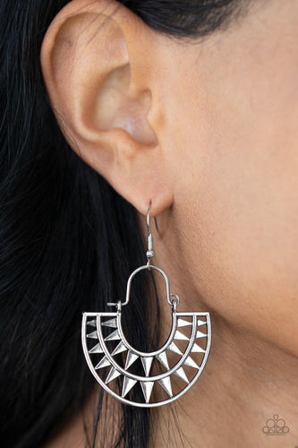 Solar Surge - Silver Earrings- Paparazzi Accessories