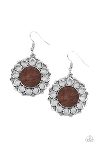 Farmhouse Fashionista - Brown and Silver Earrings- Paparazzi Accessories