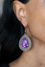 Load image into Gallery viewer, Terrazzo Tundra - Purple and Silver Earrings- Paparazzi Accessories